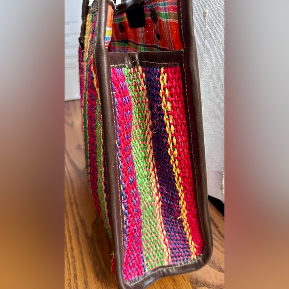 Mexican Agave Fiber or Yute Tote Multicolor Bag - Picture 3 of 7